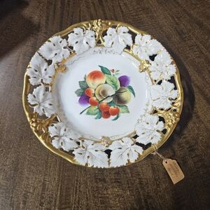 Vintage Hand Painted Floral Gold Rim Messien Bowl